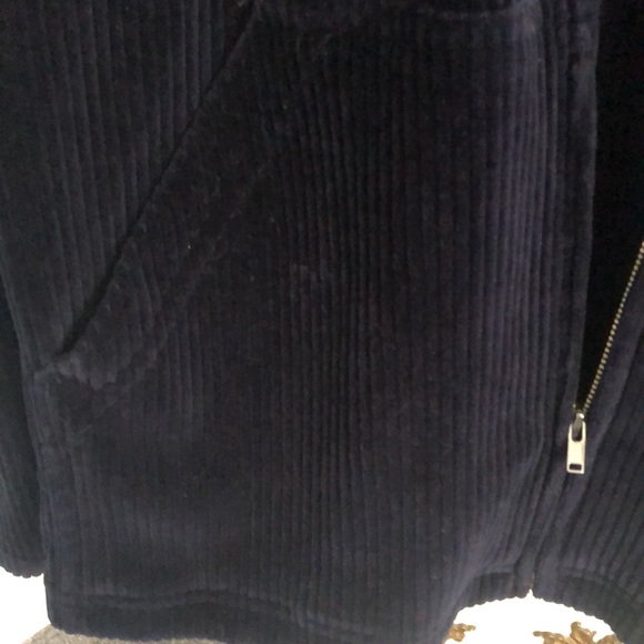 Jones of New York Sport Navy velvet type hooded zipper jacket size Med. - Picture 8 of 8